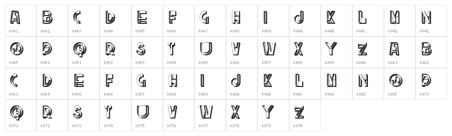Blowzy Regular Character Map