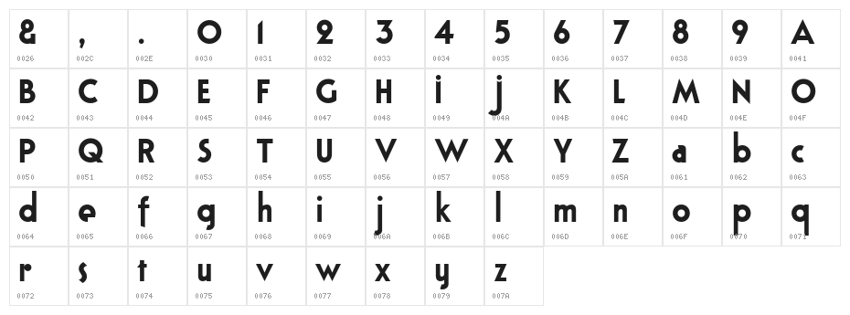 BloxhallSample Character Map
