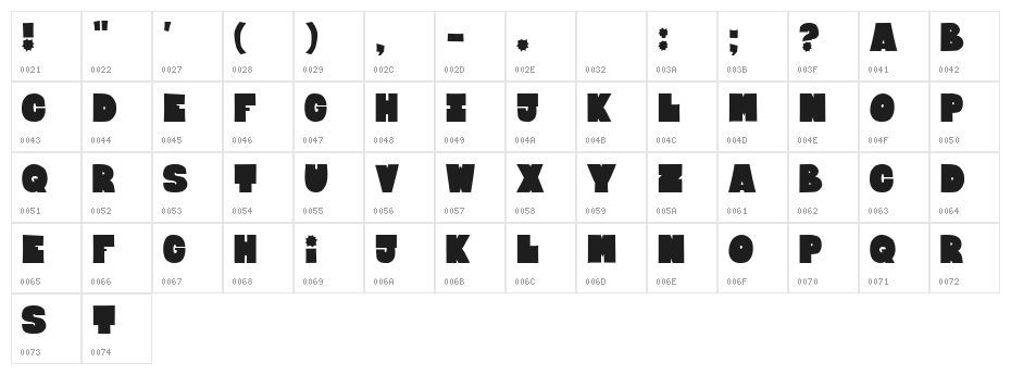 Bloxxxx    ExtraBold Character Map