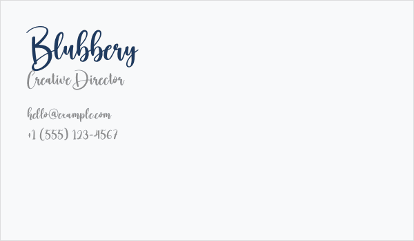 Blubbery Business Card