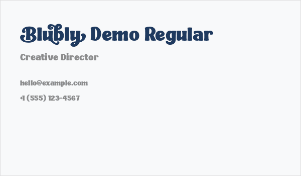 Blubly Demo Regular Business Card