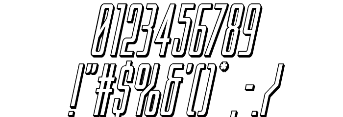 Blue Cobra 3D Italic Font OTHER CHARS