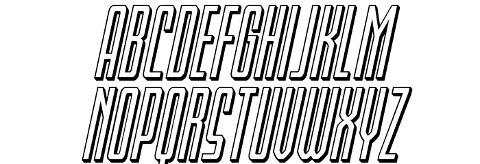 Blue Cobra 3D Italic Font LOWERCASE