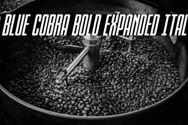 Blue Cobra Bold Expanded Ital Font examples