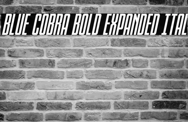 Blue Cobra Bold Expanded Ital Font examples