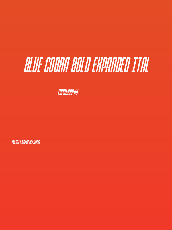 Blue Cobra Bold Expanded Ital Poster