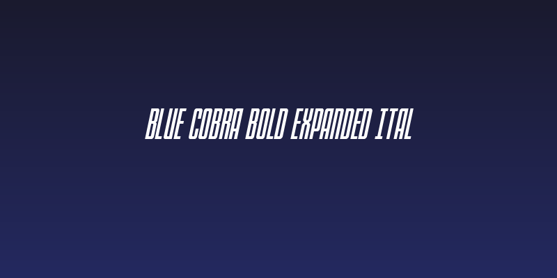 Blue Cobra Bold Expanded Ital Social Header