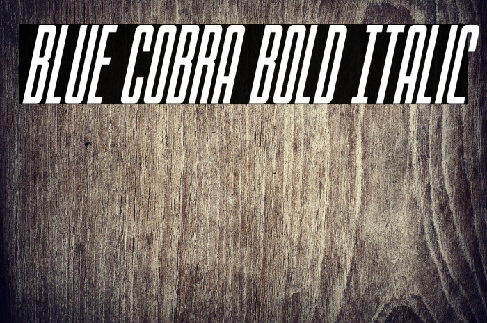 Blue Cobra Bold Italic Example 1