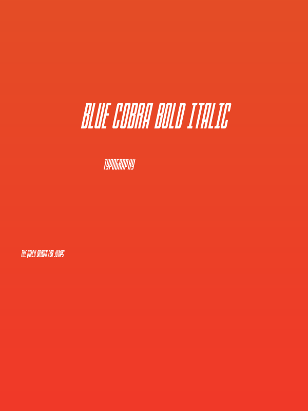 Blue Cobra Bold Italic Poster