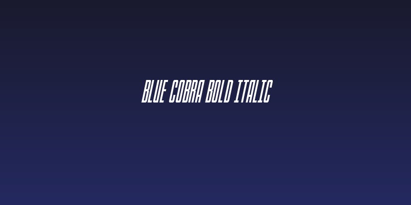 Blue Cobra Bold Italic Social Header