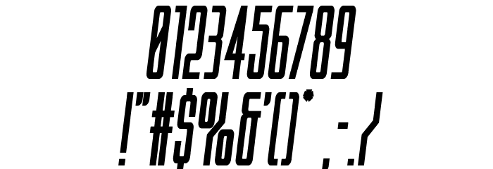 Blue Cobra Bold Semi-Italic Font OTHER CHARS