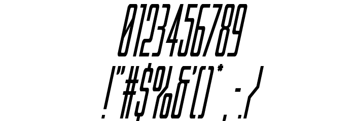 Blue Cobra Condensed Italic Font OTHER CHARS
