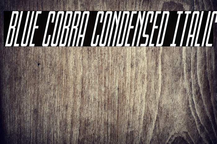 Blue Cobra Condensed Italic Example 3