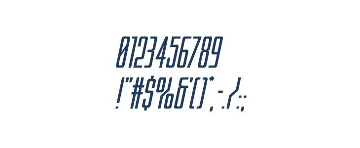 Blue Cobra Expanded Italic Other Characters