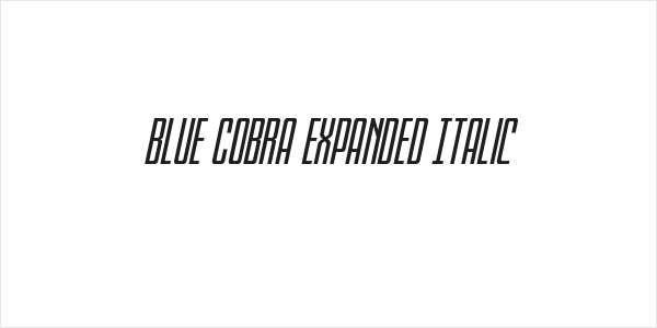 Blue Cobra Expanded Italic Logo
