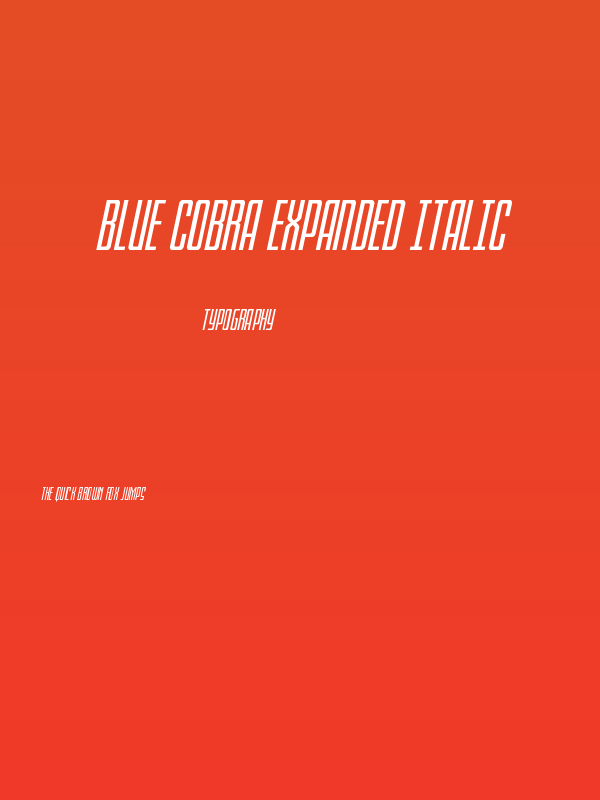 Blue Cobra Expanded Italic Poster