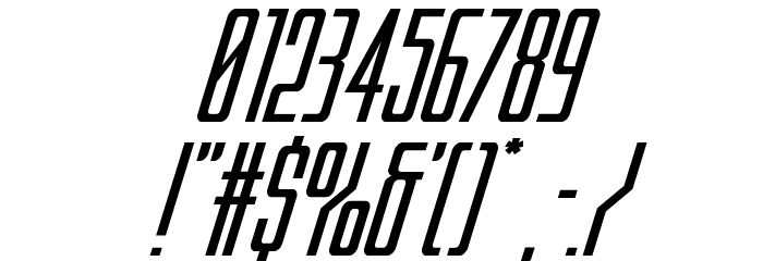 Blue Cobra Expanded Super-Ital Font OTHER CHARS
