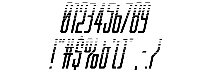 Blue Cobra Halftone Italic Font OTHER CHARS