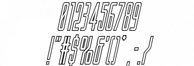 Blue Cobra Outline Italic Font OTHER CHARS