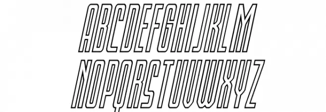 Blue Cobra Outline Italic خط أحرف صغيرة