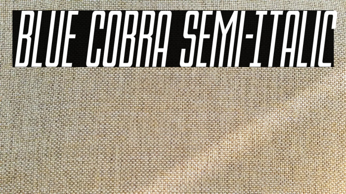 Blue Cobra Semi-Italic Example 2
