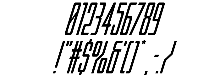 Blue Cobra Super-Italic Font OTHER CHARS