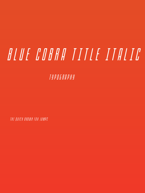 Blue Cobra Title Italic Poster