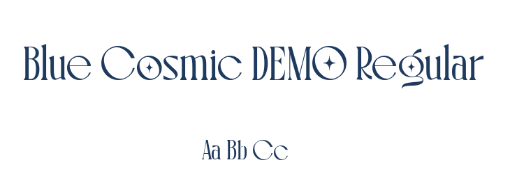 Blue Cosmic DEMO Regular Font Preview