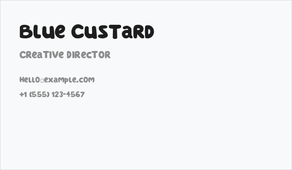 Blue Custard Business Card