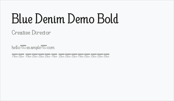 Blue Denim Demo Bold Business Card