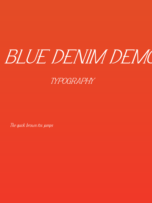 Blue Denim Demo Italic Poster