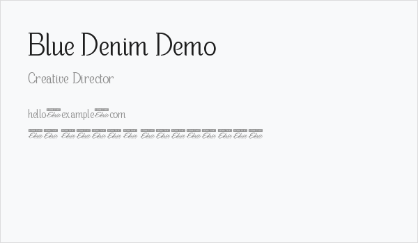 Blue Denim Demo Business Card