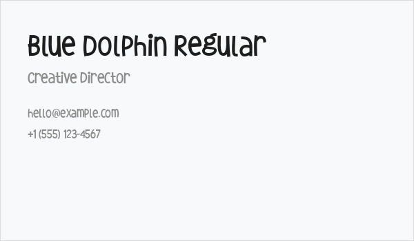 Blue Dolphin Regular Business Card