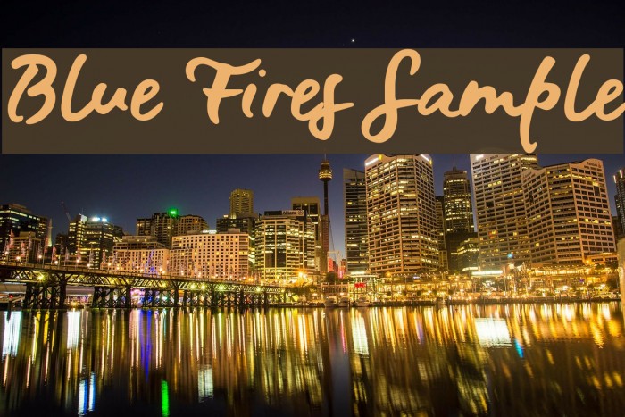 Blue Fires Sample Font examples