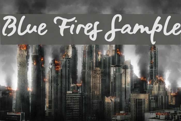 Blue Fires Sample Font examples