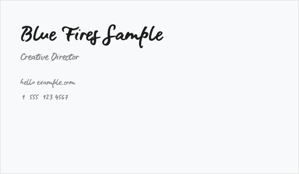 Blue Fires Sample Business Card