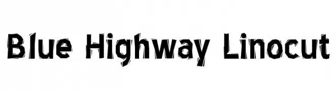 Blue Highway Linocut  Frei Schriftart Herunterladen