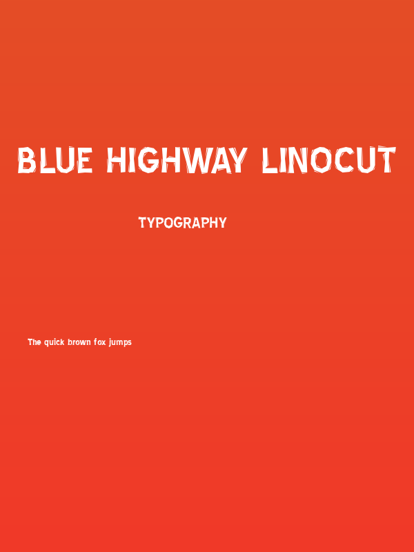 Blue Highway Linocut Poster