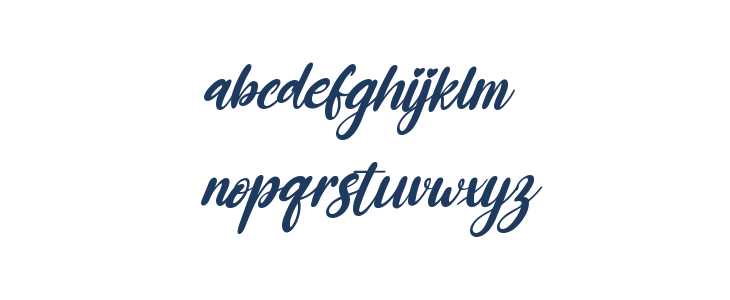 Blue Julieta Italic Lowercase