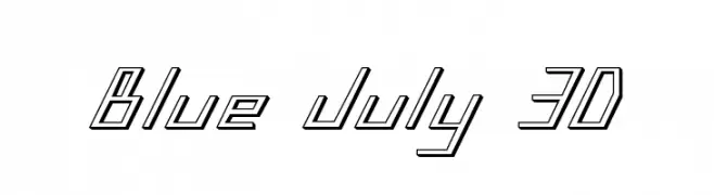 Blue July 3D  font caratteri gratis