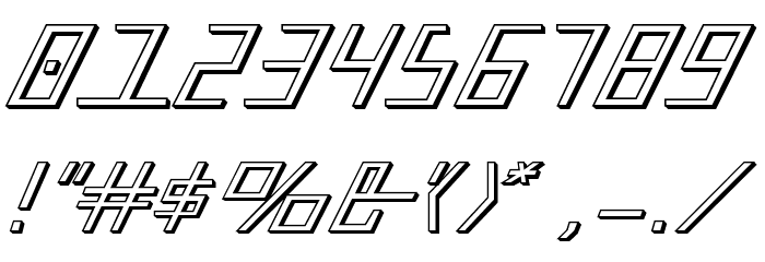 Blue July 3D Font OTHER CHARS