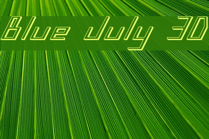 Blue July 3D Font examples