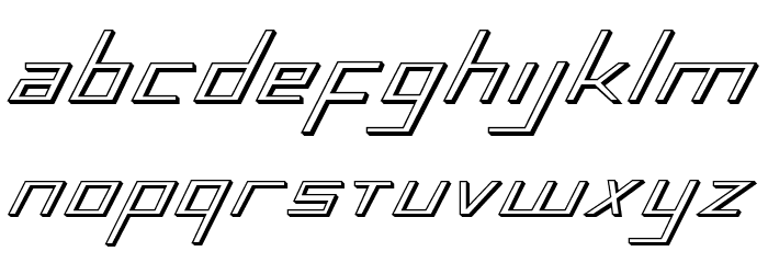 Blue July 3D Font LOWERCASE