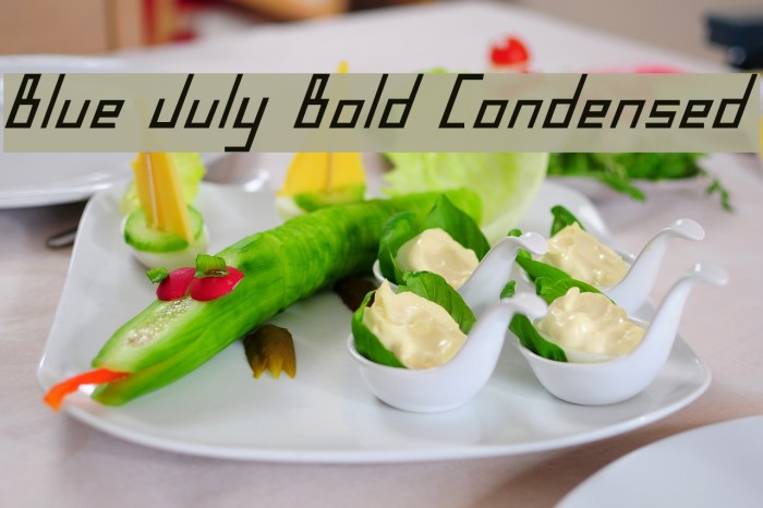 Blue July Bold Condensed Шрифта examples