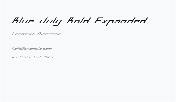 Blue July Bold Expanded Business Card