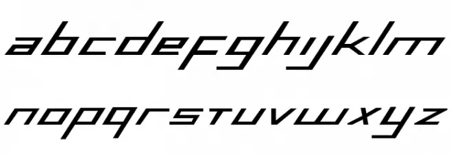 Blue July Bold Expanded Caratteri MINUSCOLO