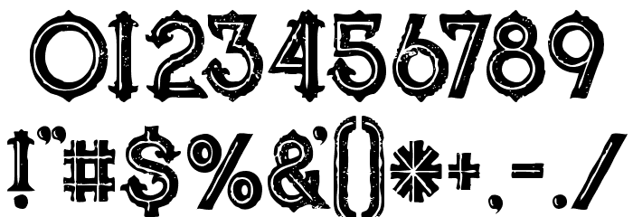Blue North Inline Grunge Font OTHER CHARS