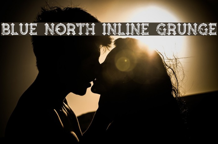 Blue North Inline Grunge Font examples