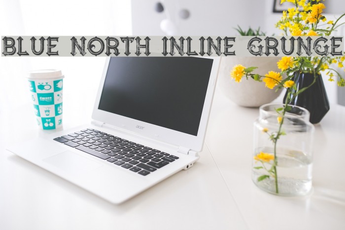 Blue North Inline Grunge Font examples