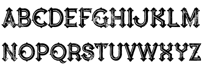 Blue North Inline Grunge Font LOWERCASE